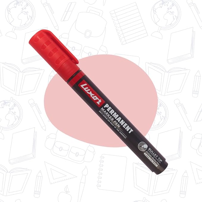 Luxor Red Permanent marker with bullet tip