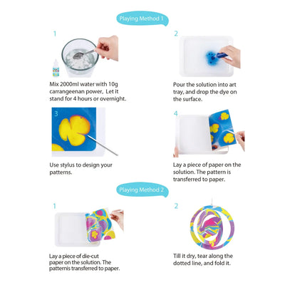 Marbling Paint Art DIY Kit with 12 Colours and comes with instructions