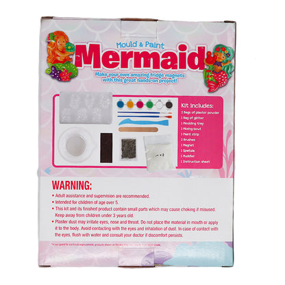 DIY Mermaid Mould & Paint Kit – Make 6 Glittery Fridge Magnets (Ages 6