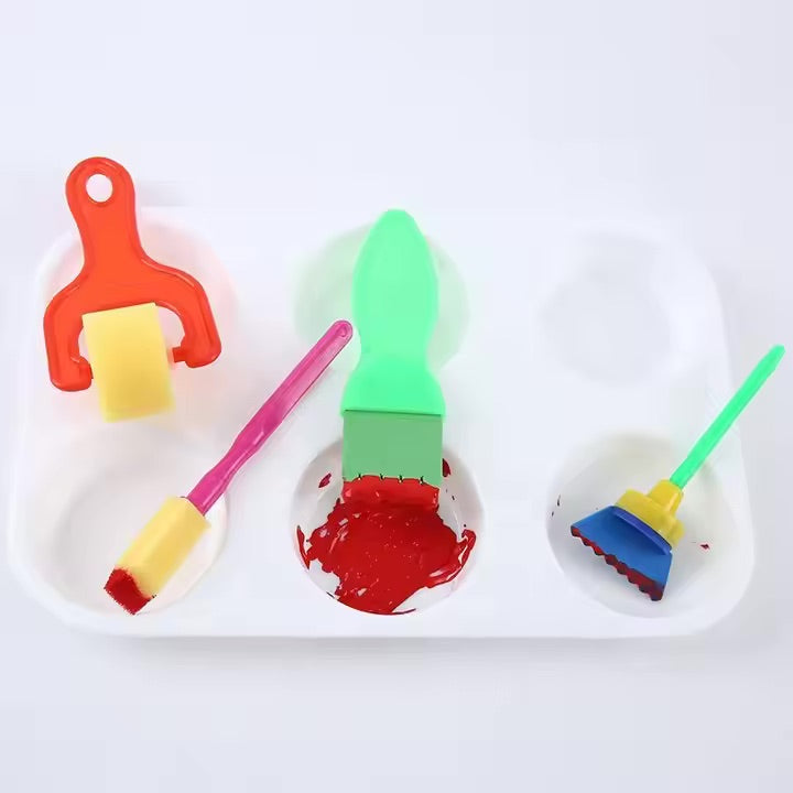 Keep Smiling 6-Hole Plastic Paint Palette Tray for Watercolour & Acrylic Painting