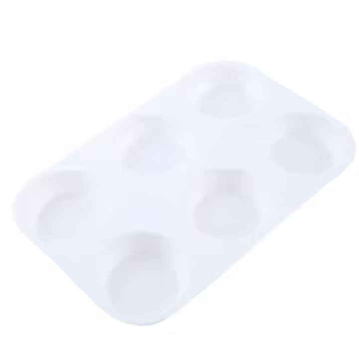 Keep Smiling 6-Hole Plastic Paint Palette Tray for Watercolour & Acrylic Painting