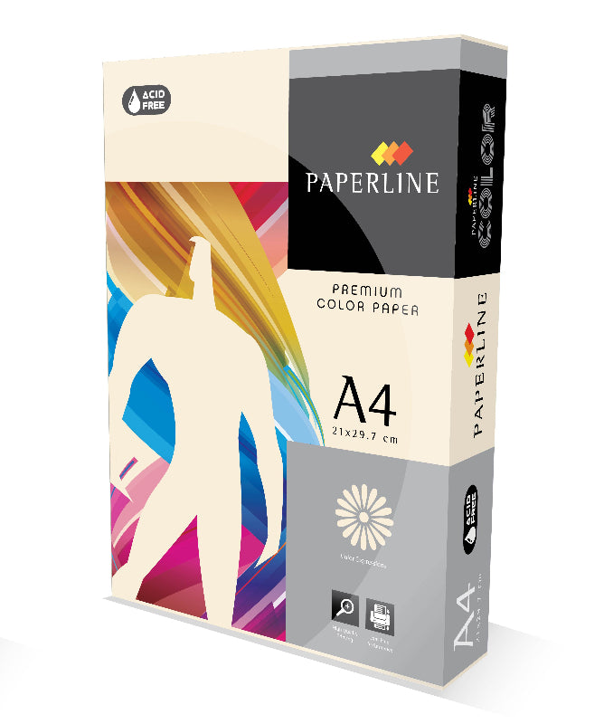 Paperline A4 Coloured Copy Paper in Sand Ivory