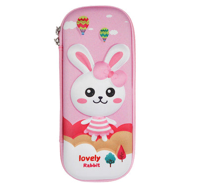 Cute Pink Lovely Rabbit 3D Pencil Case