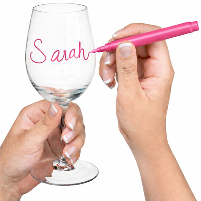 Pink Metallic Glass Marker Pen