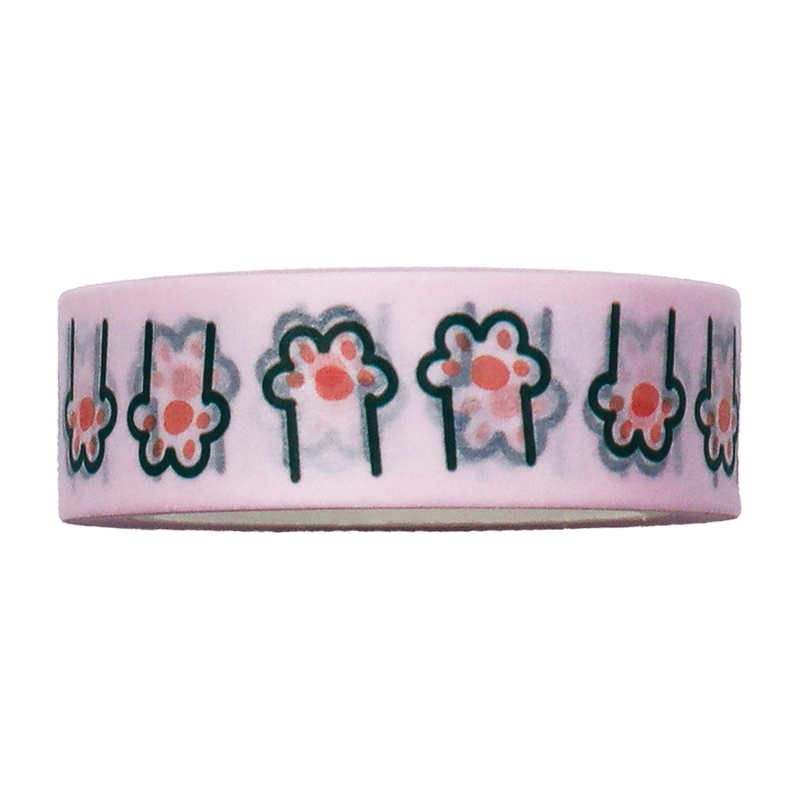 Shop for this adorable pink washi tape featuring a cute pattern of cartoon paw prints.
