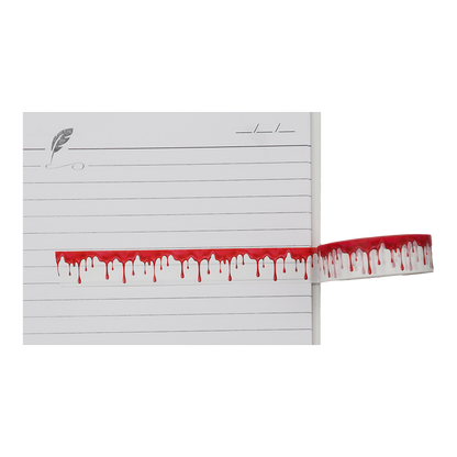 Unleash your dark creativity with this striking Blood Splatter Washi Tape.