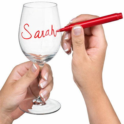 Red Metallic Glass Marker Pen