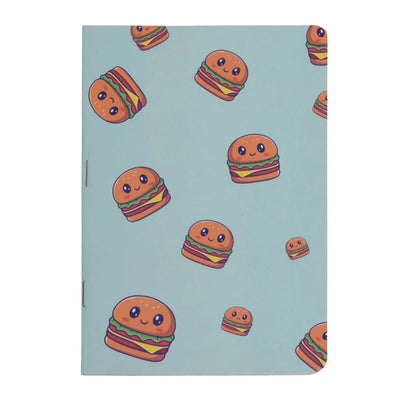 A5 Cute Snacks Notebooks - Set of 4 Unruled Notebooks for Foodies - Notebook