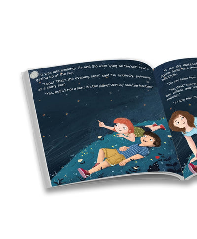 Book titled 'The Solar System' telling kids for stars