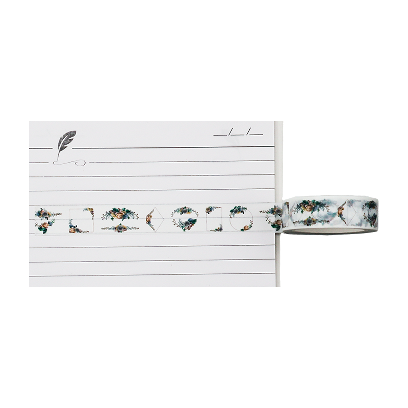 Shop for this elegant washi tape featuring rustic floral wreaths and frames with a watercolor effect.