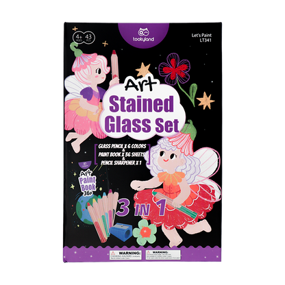 Tookyland 6-Colour Stained Glass Pencil Art Kit