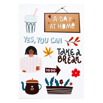 Cozy Little Moments Vinyl Stickers