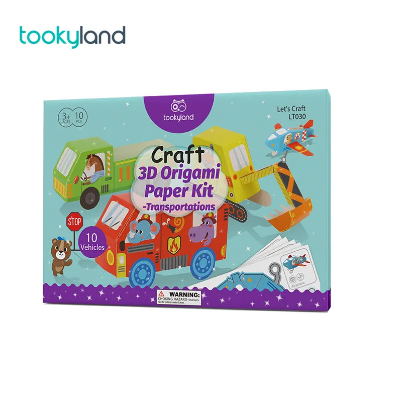 Tookyland 3D Origami Transportations Paper Craft Kit