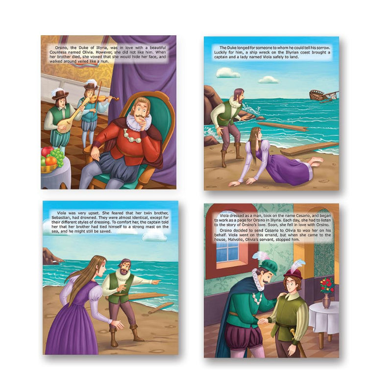 Illustrated Twelfth Night from Shakespeare for Kidsbook in 12 pages