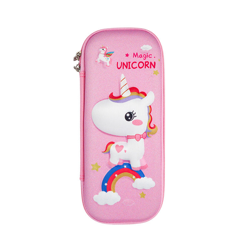 Magic Unicorn Hardtop Pencil Case – Pink Zipper Stationery Organiser