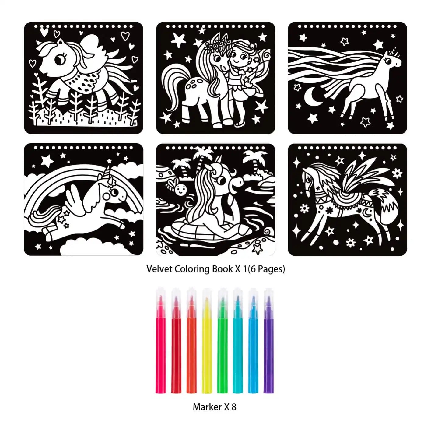Tookyland Velvet Unicorn Colouring Kit