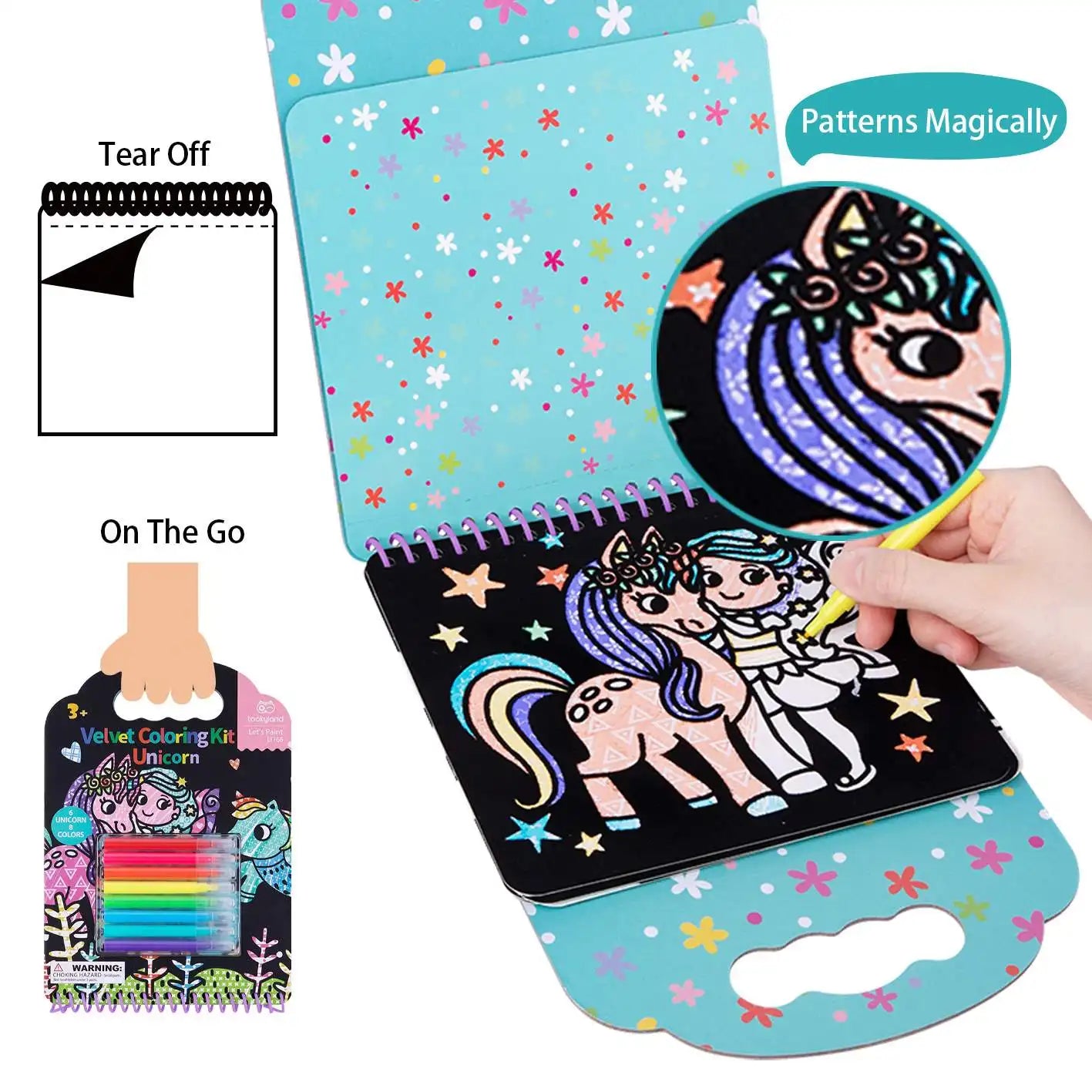 Tookyland Velvet Unicorn Colouring Kit