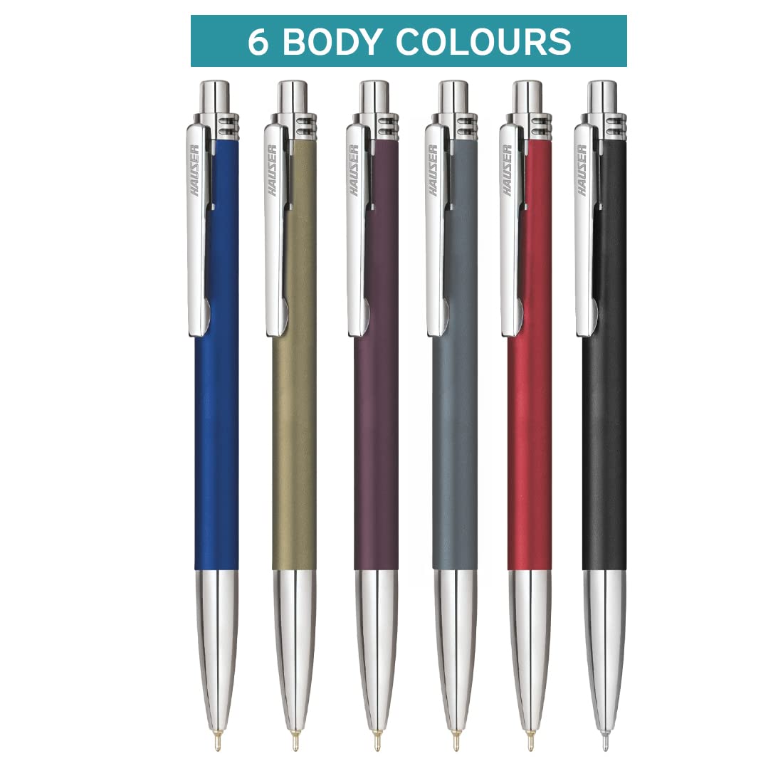 6 body colors gloss-finish metal body, chrome accents