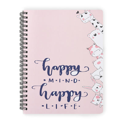 Happy Mind Happy Life Dotted A5 Wiro Journal - Journals
