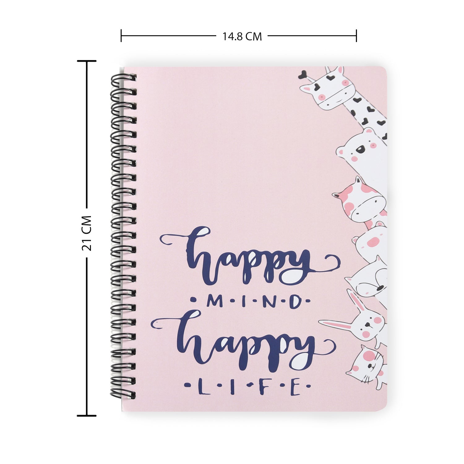 Happy Mind Happy Life Dotted A5 Wiro Journal