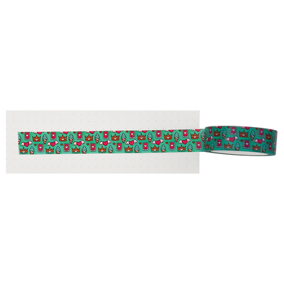Crown and Heart Green Washi Tape