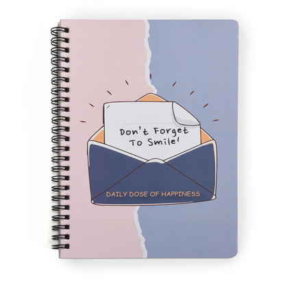 Don’t Forget To Smile Dotted A5 Wiro Journal - Journals