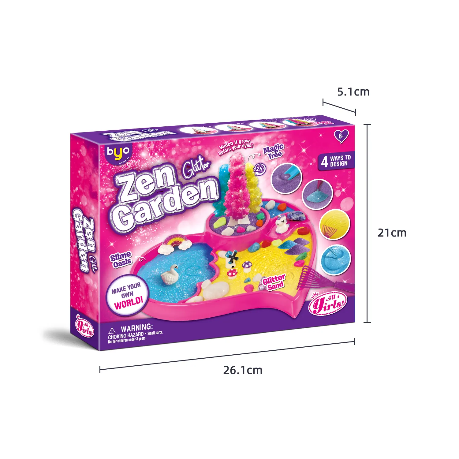 Glitter Zen Garden Kit for Kids – DIY Slime Oasis & Magic Tree Ages 8 +