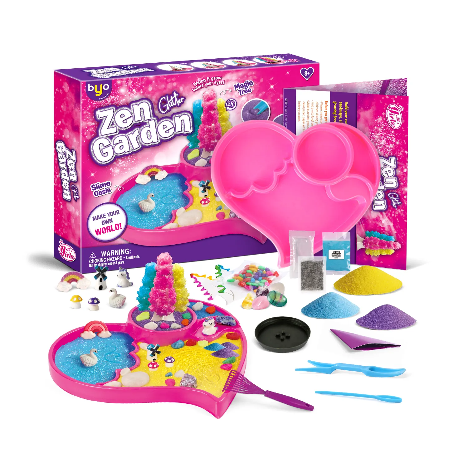 Glitter Zen Garden Kit for Kids – DIY Slime Oasis & Magic Tree Ages 8 +