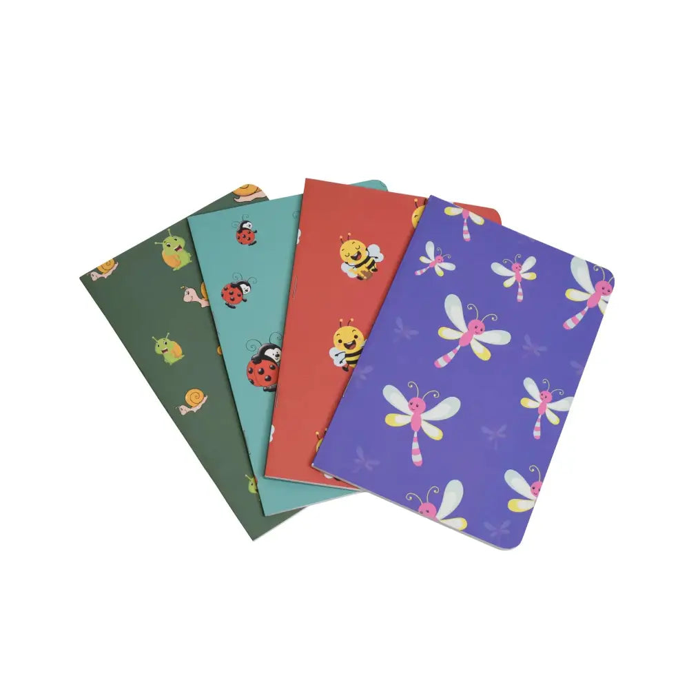 A5 Cute Creatures Notebooks - Set of 4 Unruled Notebooks for Everyone - Notebook