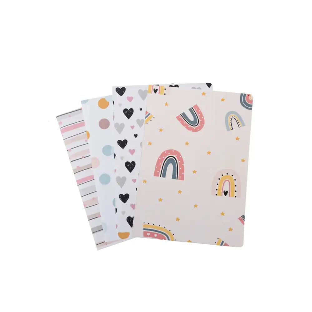 A5 ’Abstract & Fruits’ Notebook Set - 4 Cute Unruled Journals - Journals