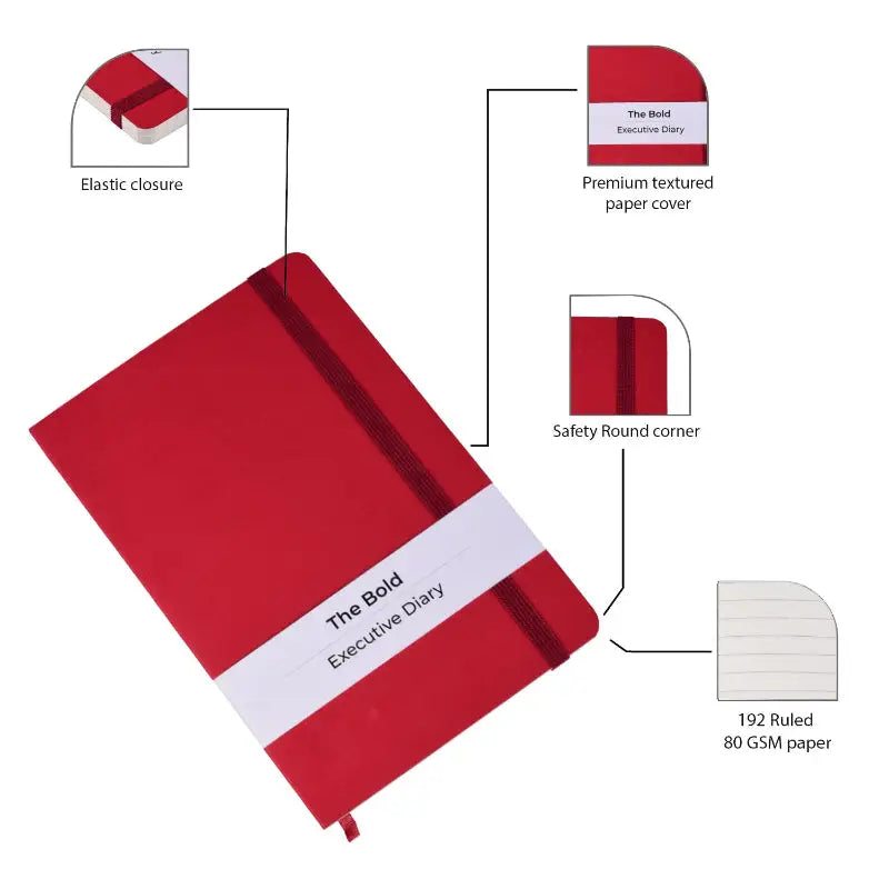 A5 Size Executive Notebook | Red