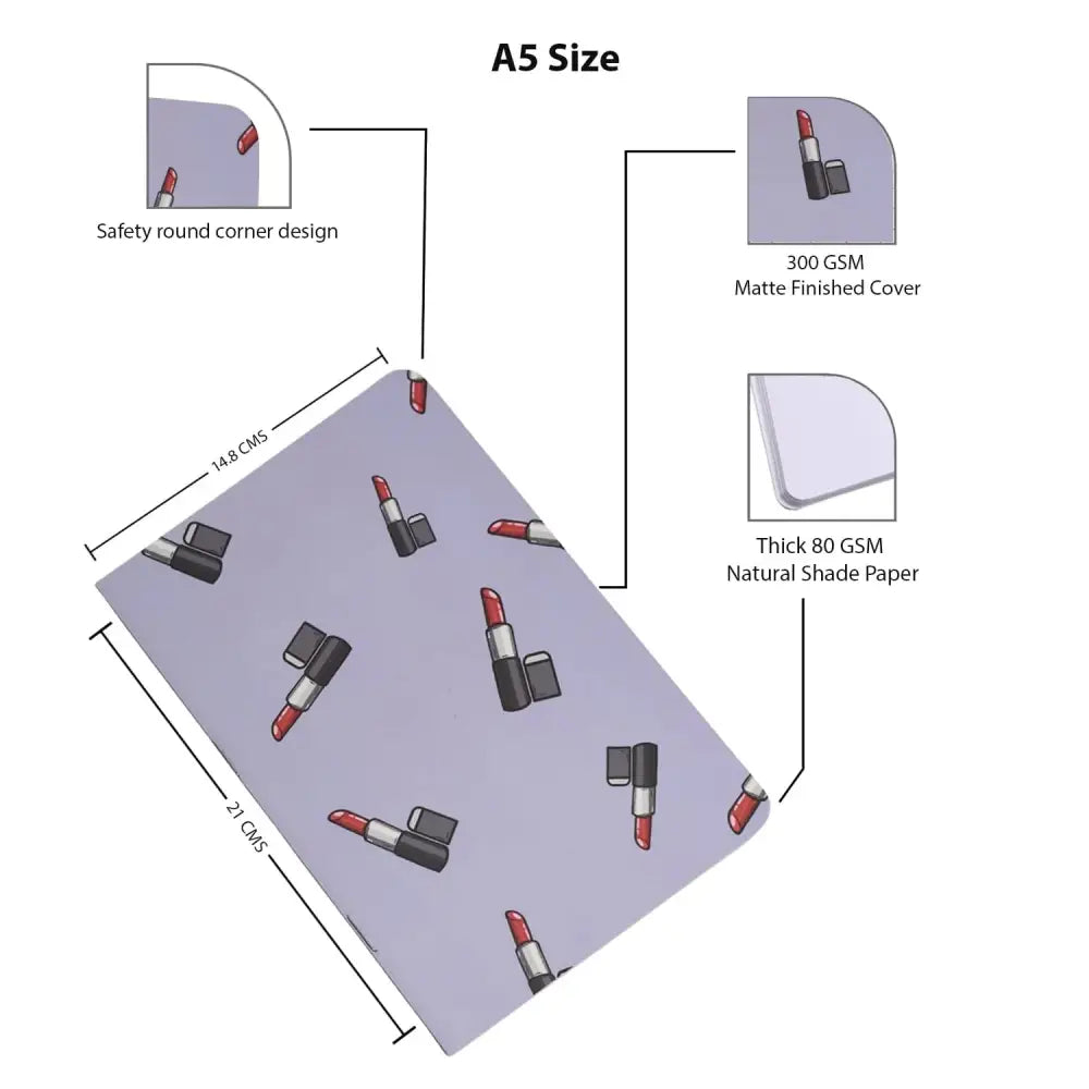 A5 ’Boss Lady’ Notebooks - Set of 4 Unruled Notebooks for Women & Girls - Notebook