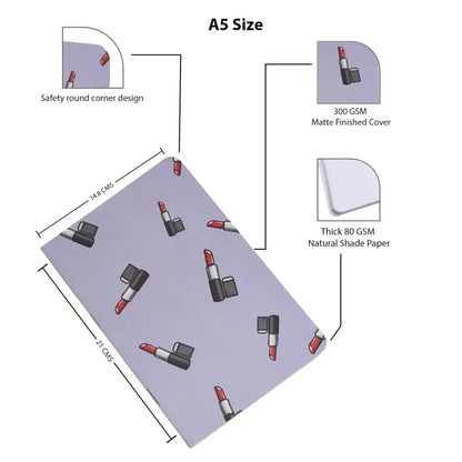 A5 ’Boss Lady’ Notebooks - Set of 4 Unruled Notebooks for Women & Girls - Notebook