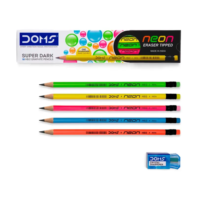 DOMS Neon Super Dark Pencils 