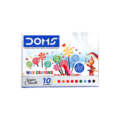 Doms Wax Crayons - 10 Colours - Wax Crayons