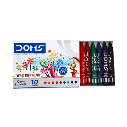 Doms Wax Crayons - 10 Colours - Wax Crayons